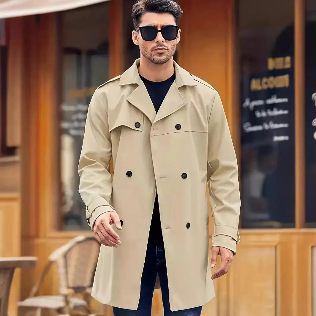 Men's Long-sleeved Lapel Cooked Coat