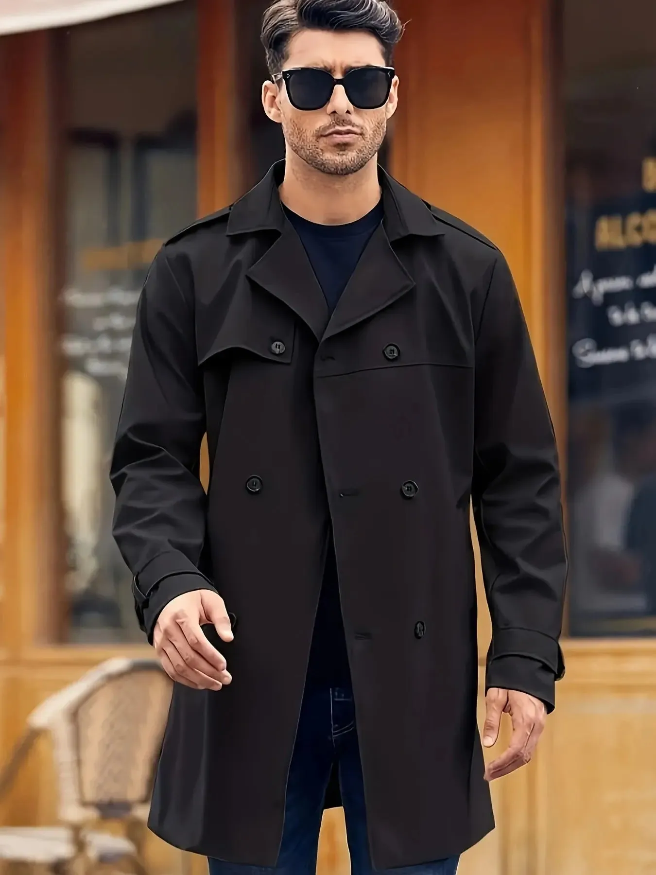 Men's Long-sleeved Lapel Cooked Coat