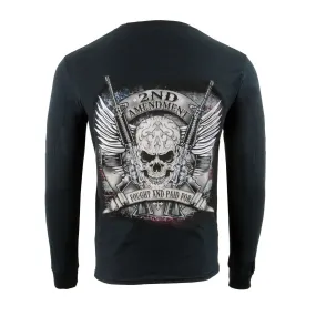 Milwaukee Leather BCC117000 Men's Black '2nd Amendment' Long Sleeve T-Shirt