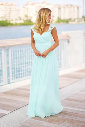 Mint Bridesmaid Maxi Dress