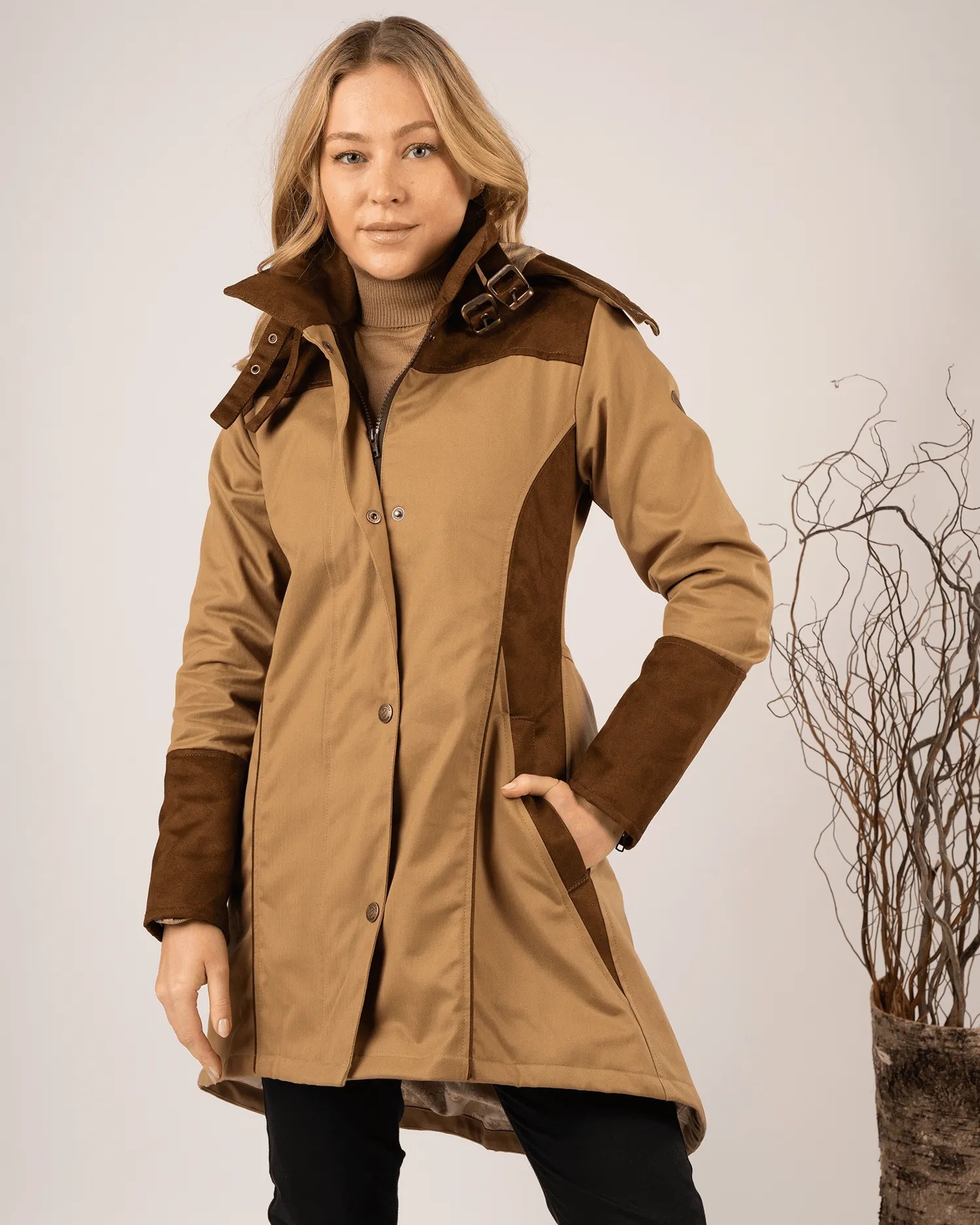 Odette Herringbone Waterproof Coat