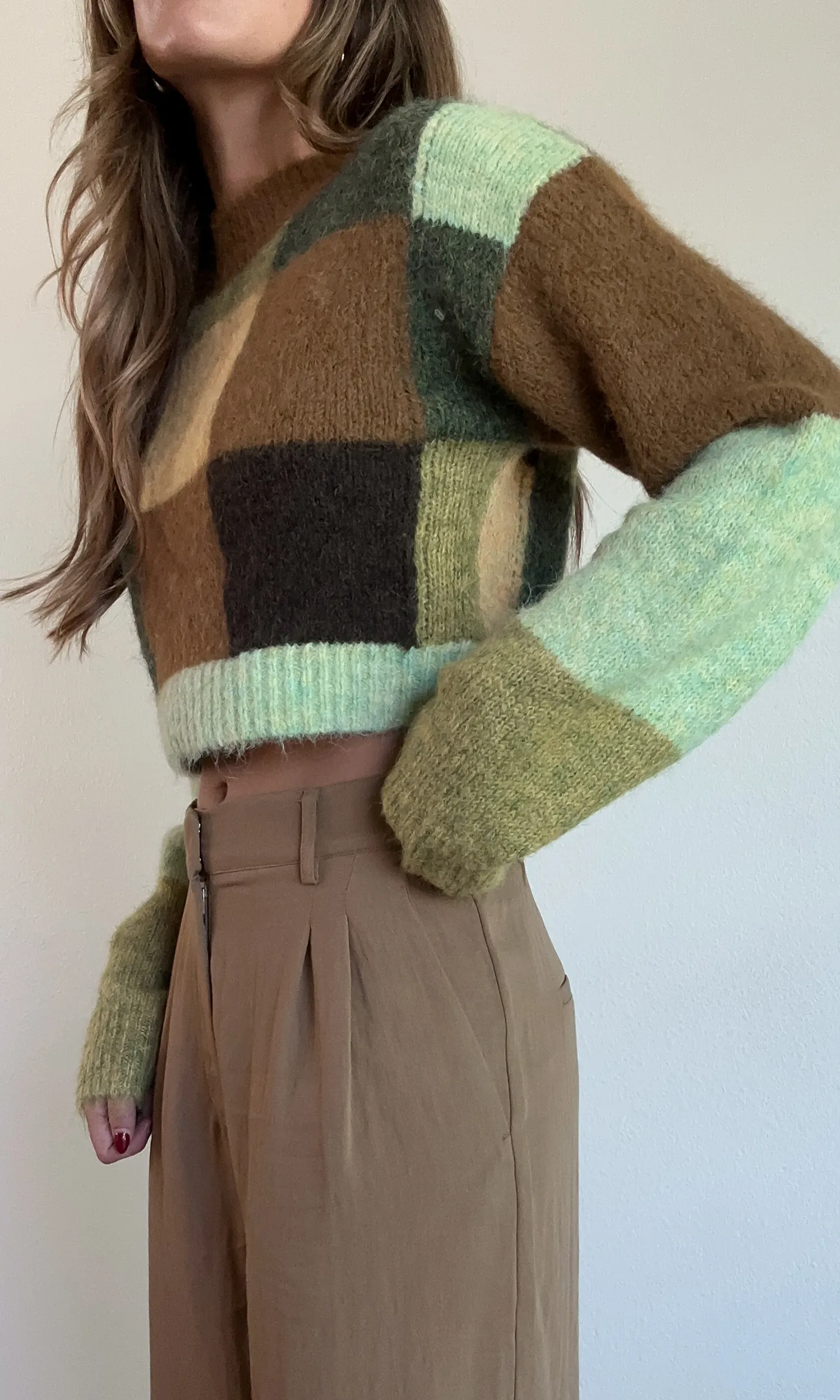 Patchwork Crop Sweater - FINAL SALE