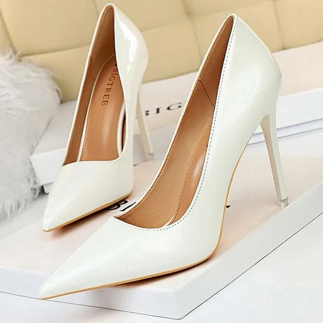 Patent Leather Sexy Women Wedding High Heels