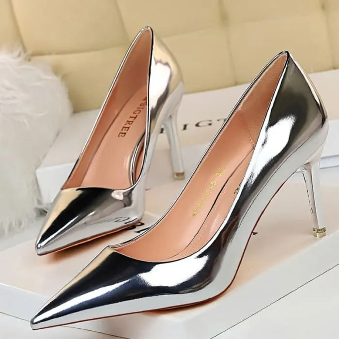 Patent Leather Sexy Women Wedding High Heels