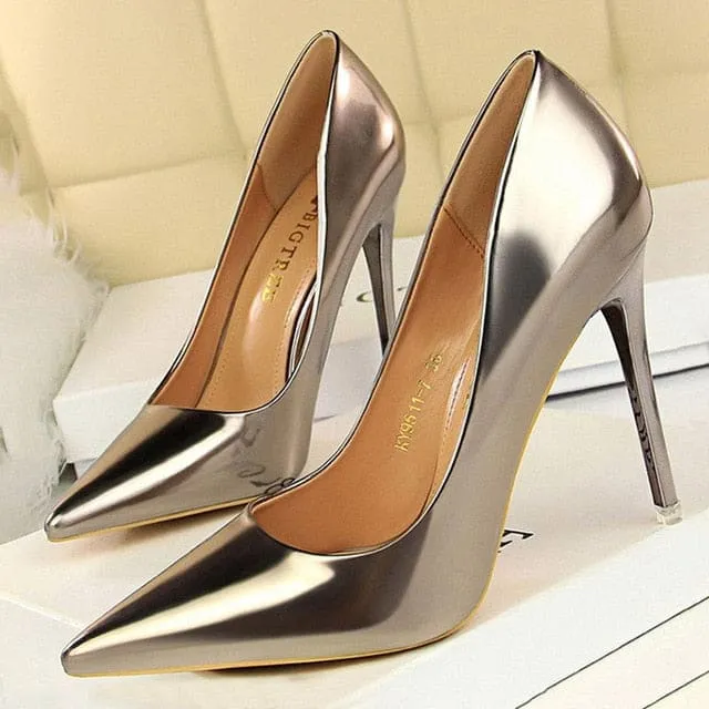 Patent Leather Sexy Women Wedding High Heels