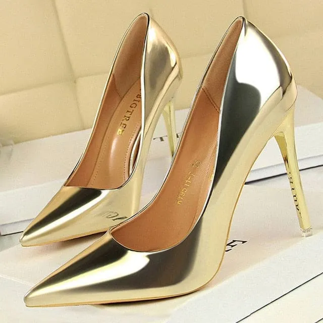 Patent Leather Sexy Women Wedding High Heels