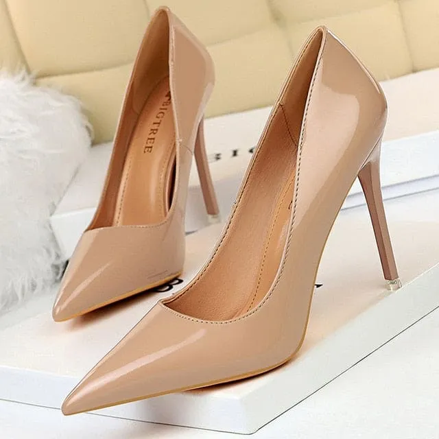 Patent Leather Sexy Women Wedding High Heels