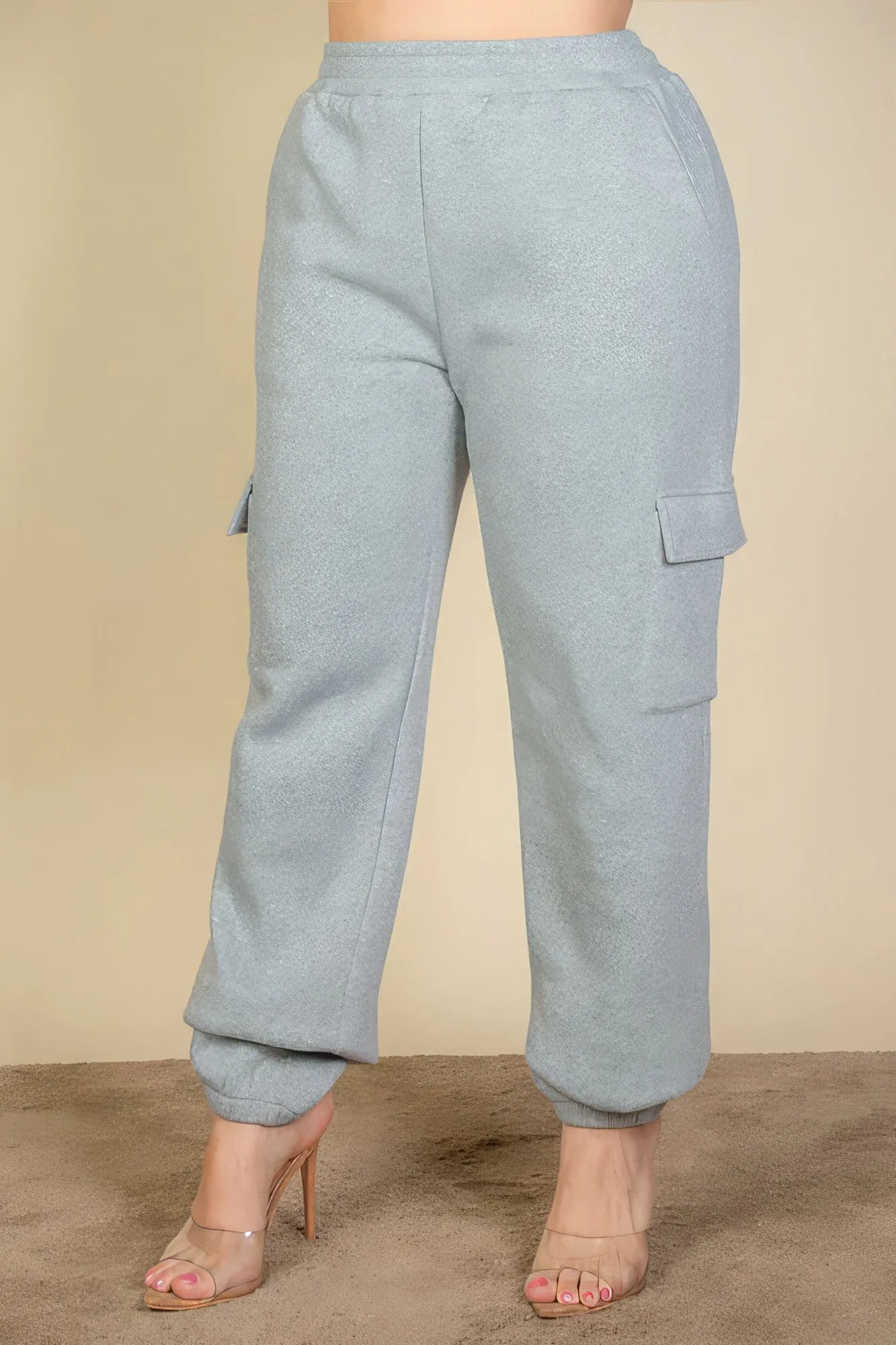 Plus size side pocket drawstring waist sweatpants