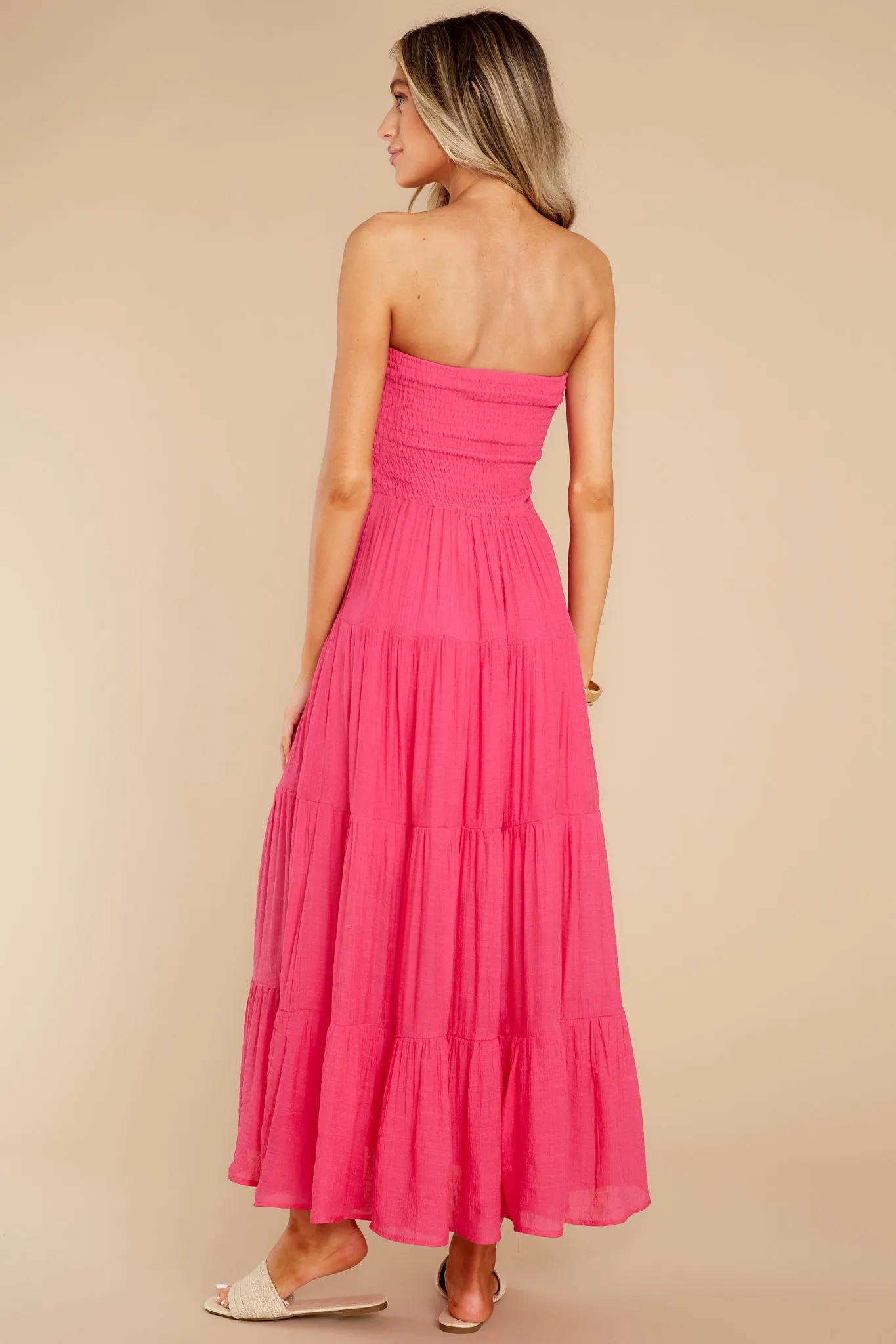 Pretty And Poised Fuchsia Pink Maxi Dress