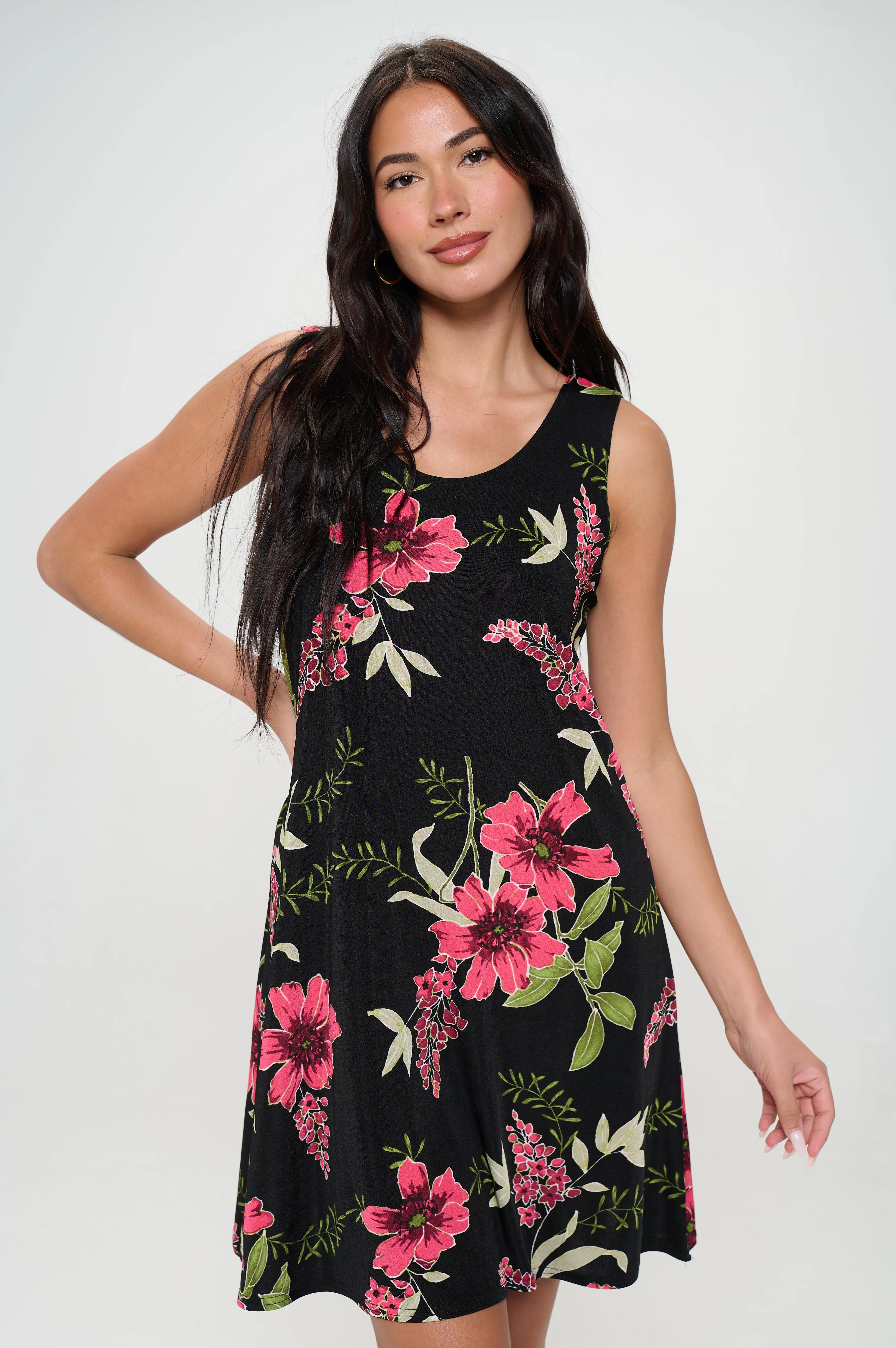 Print Missy Tank Dress-7003BN-TRP1-W431