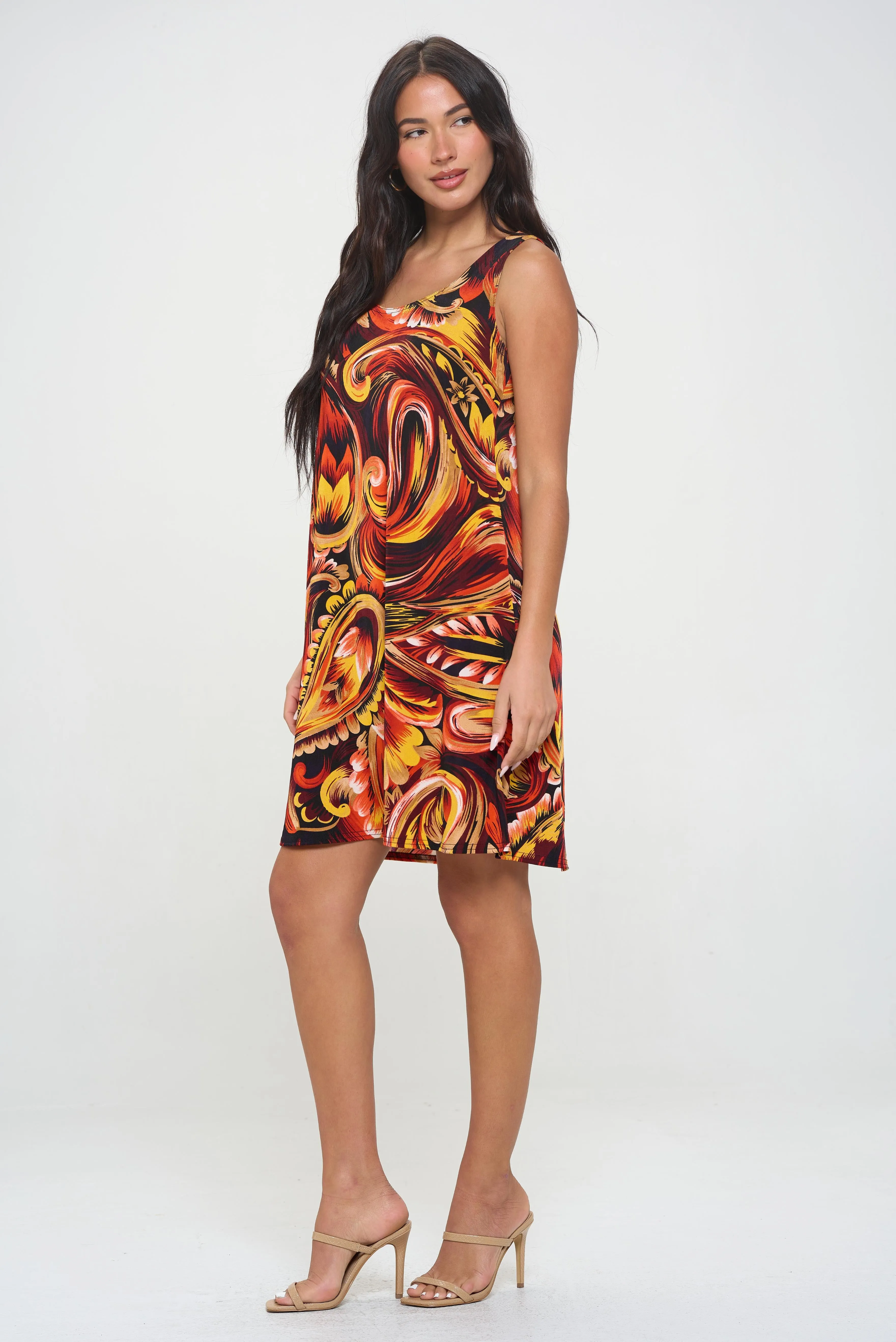 Print Missy Tank Dress-7003BN-TRP1-W435