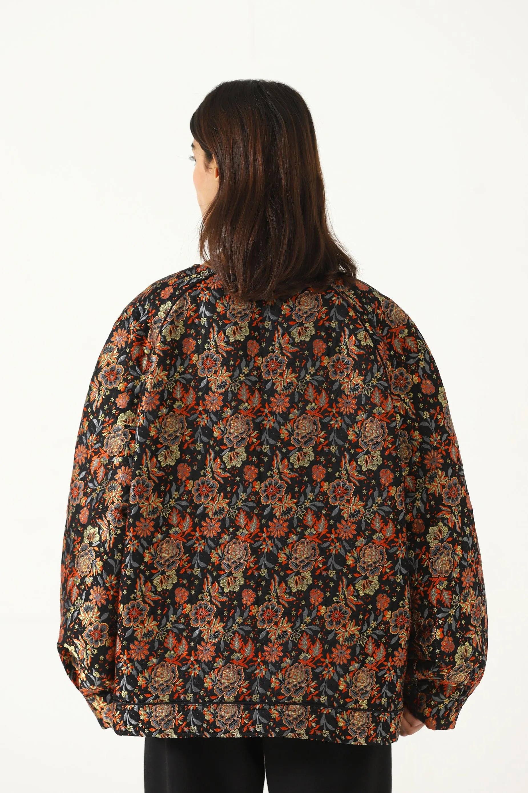 "RAJ" SILK JAMAWAR OVERSIZED BOMBER