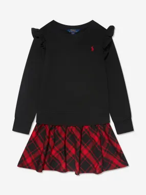 Ralph Lauren Girls Ruffle Sweater Dress in Black