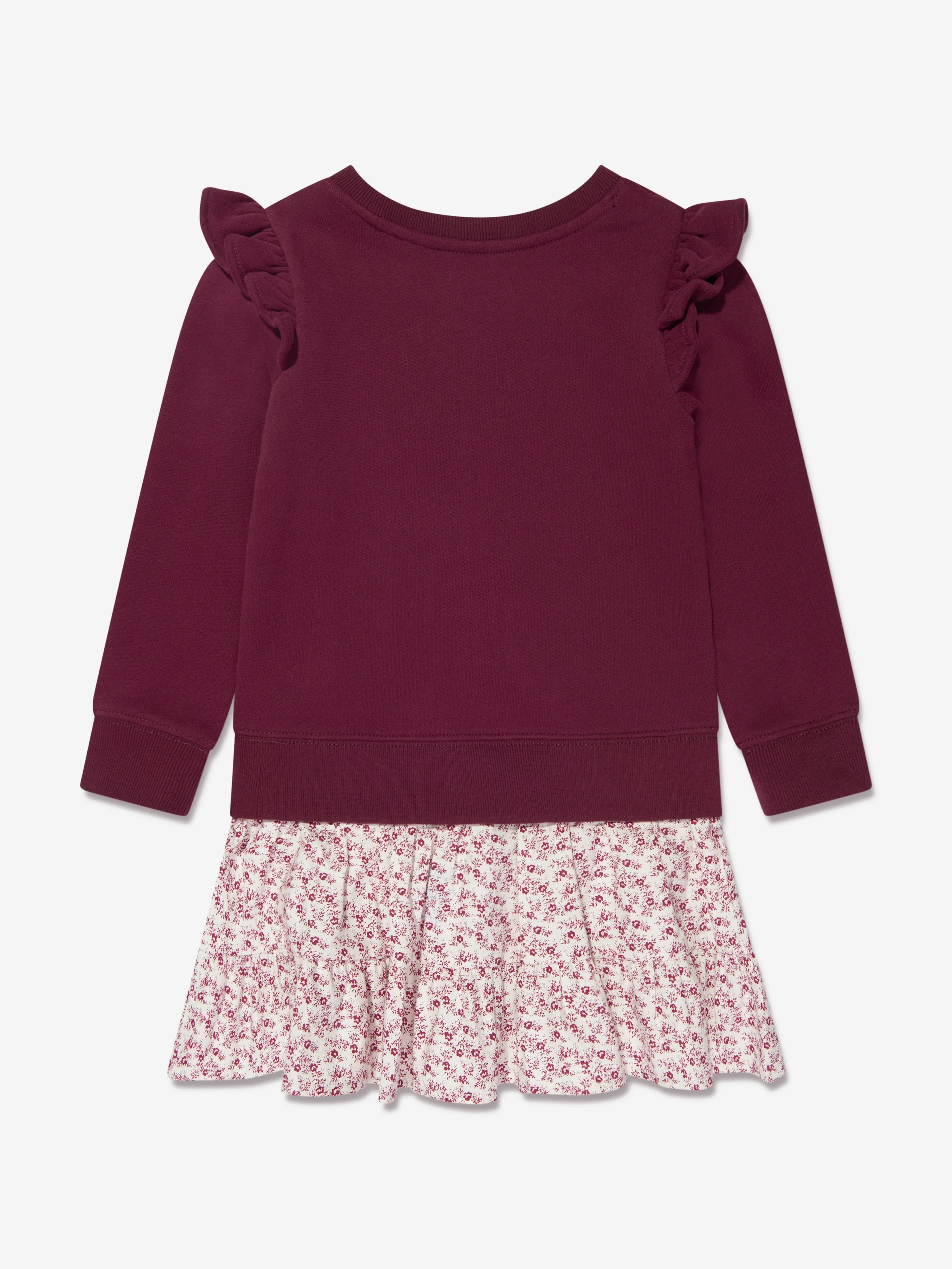 Ralph Lauren Girls Ruffle Sweater Dress in Red