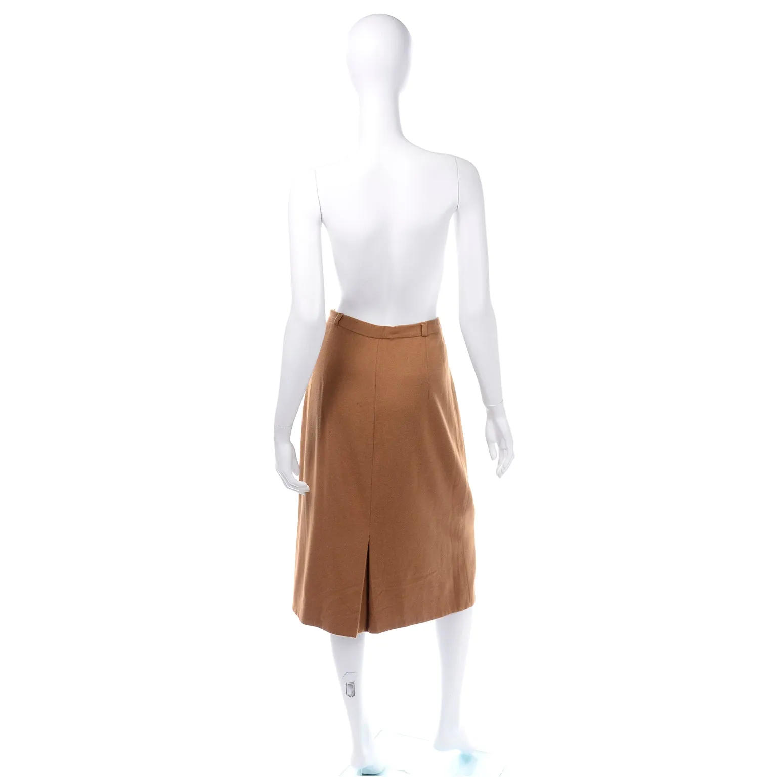 Rare 1950s Vintage Evan Picone 100% Vicuna Toffee Brown Skirt