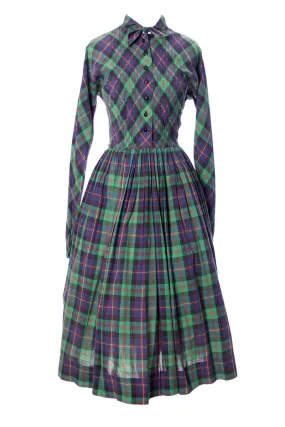 Rare Claire McCardell Little Traveler Townley vintage plaid dress