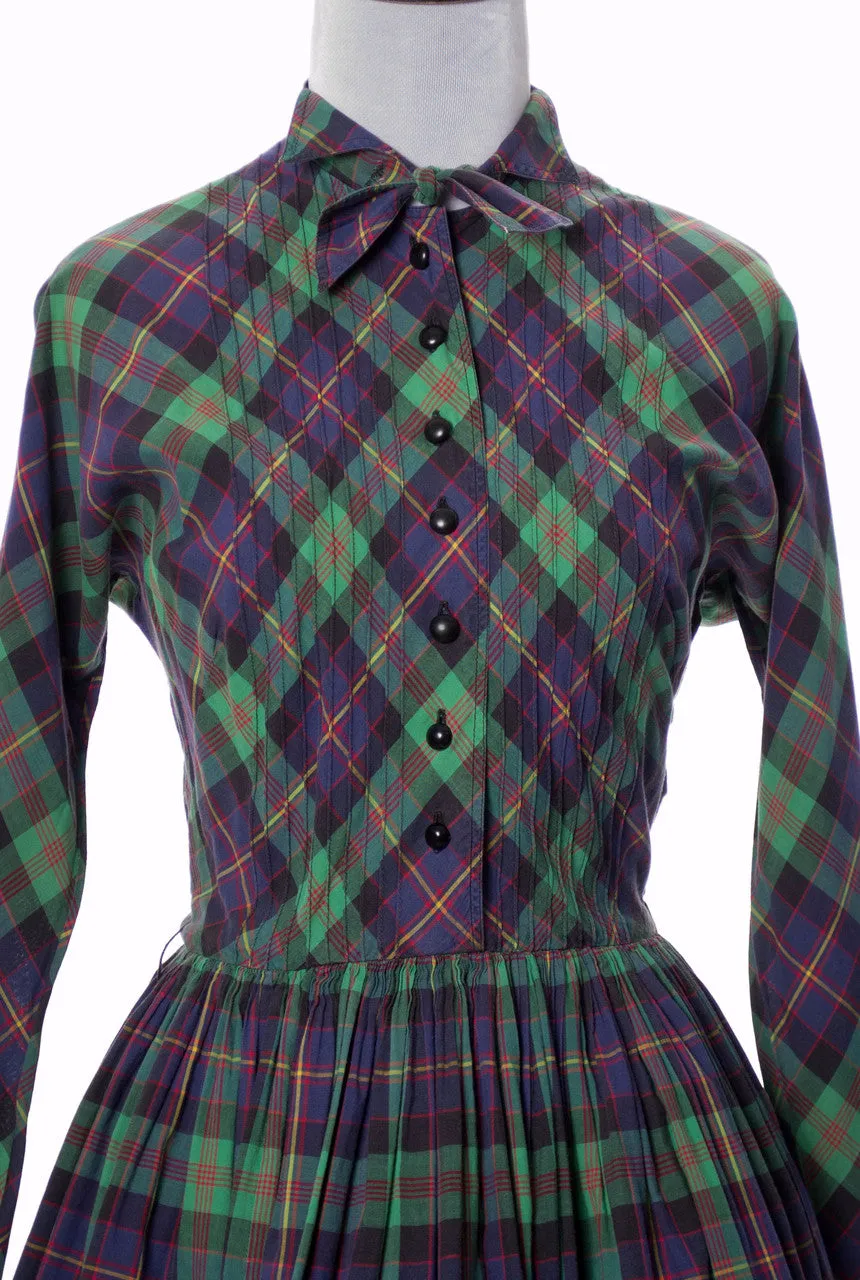 Rare Claire McCardell Little Traveler Townley vintage plaid dress