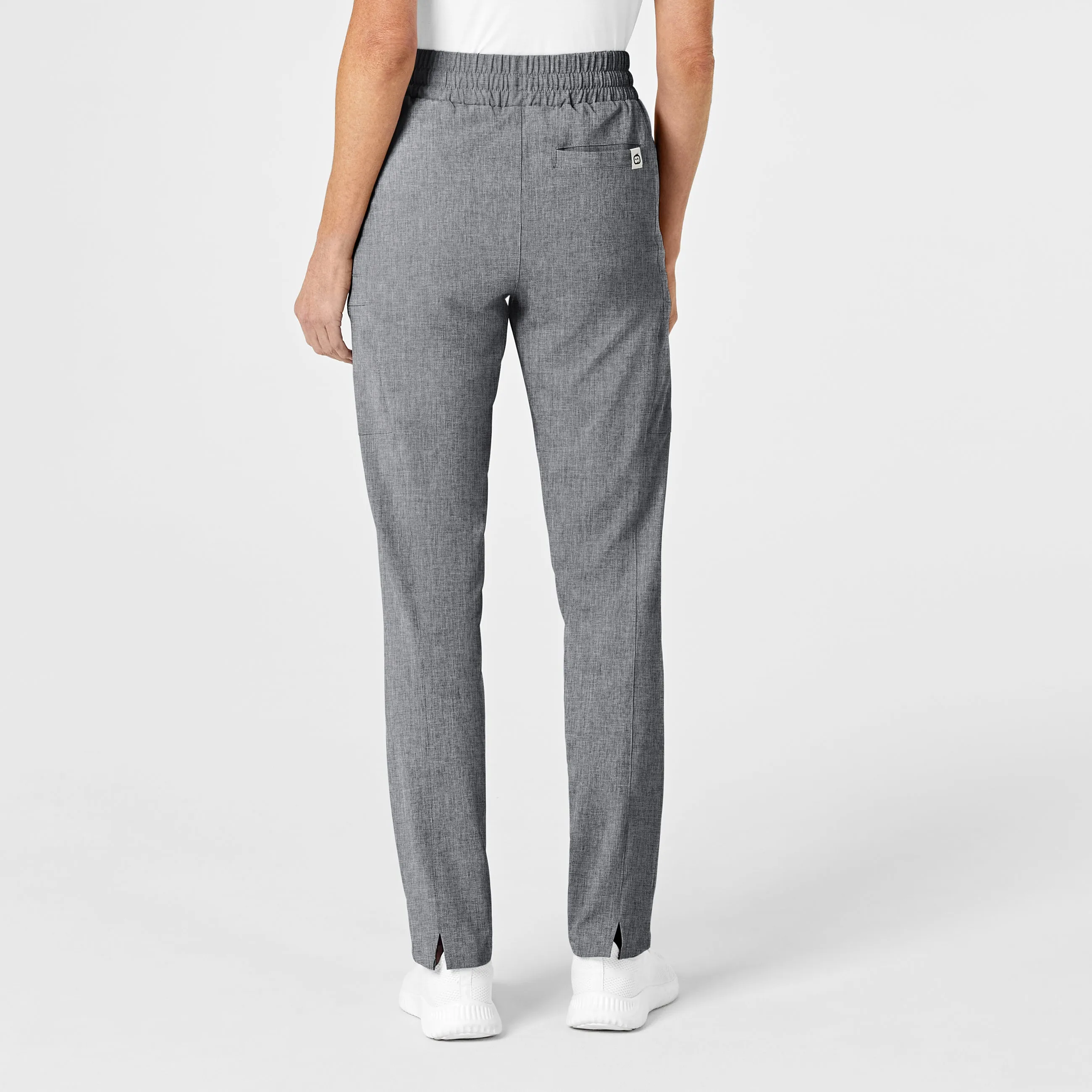 RENEW Women's High Waist Slim Leg Scrub Pant - Grey Heather