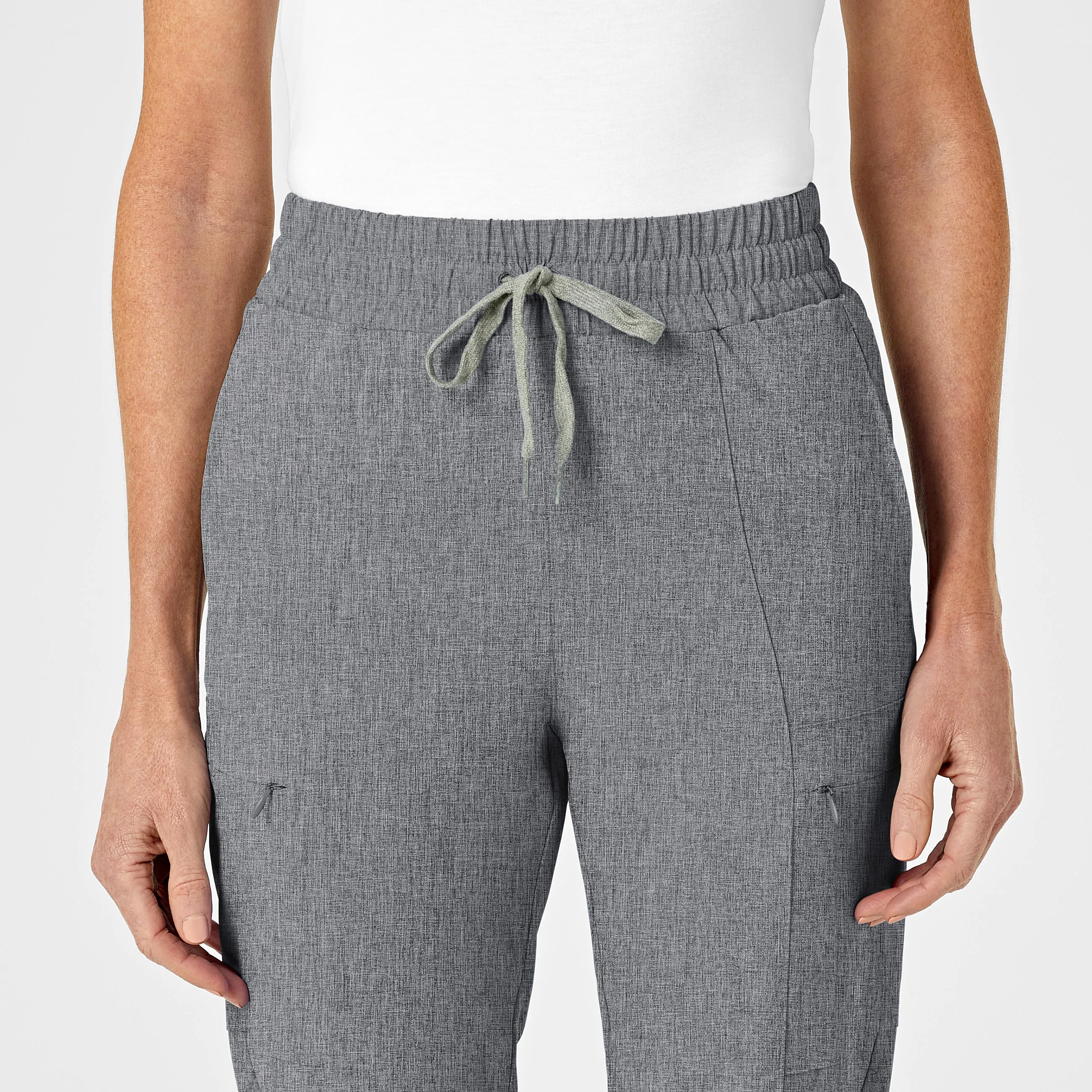 RENEW Women's High Waist Slim Leg Scrub Pant - Grey Heather