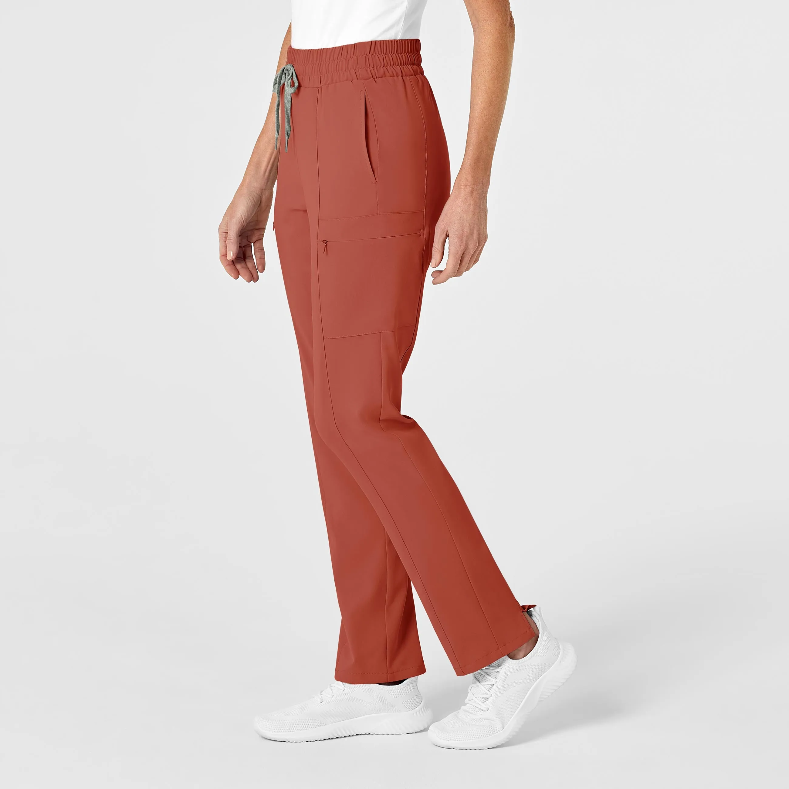 RENEW Women's High Waist Slim Leg Scrub Pant - Mineral Red