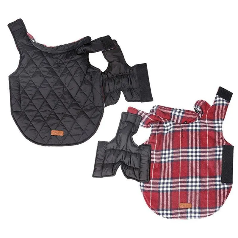 Reversible Plaid Waterproof Vest