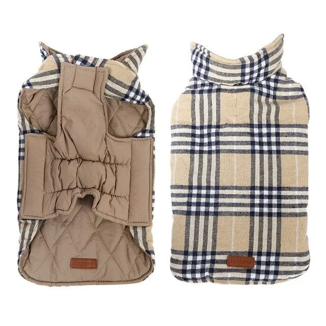 Reversible Plaid Waterproof Vest