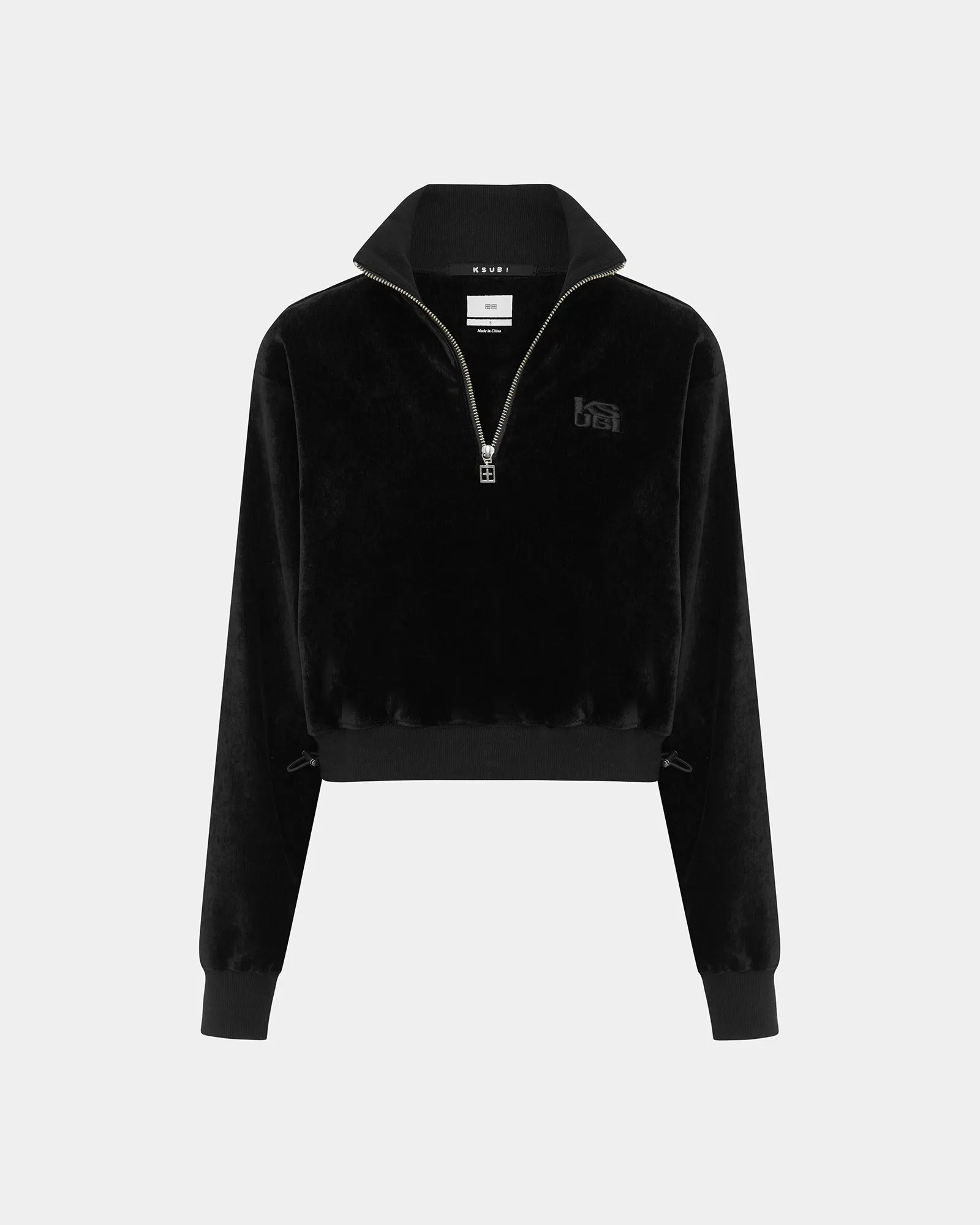 RICHIE HALF ZIP CROP BLACK