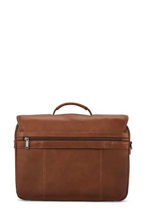 Samsonite Classic Leather Cognac 15.6in Flap over brief