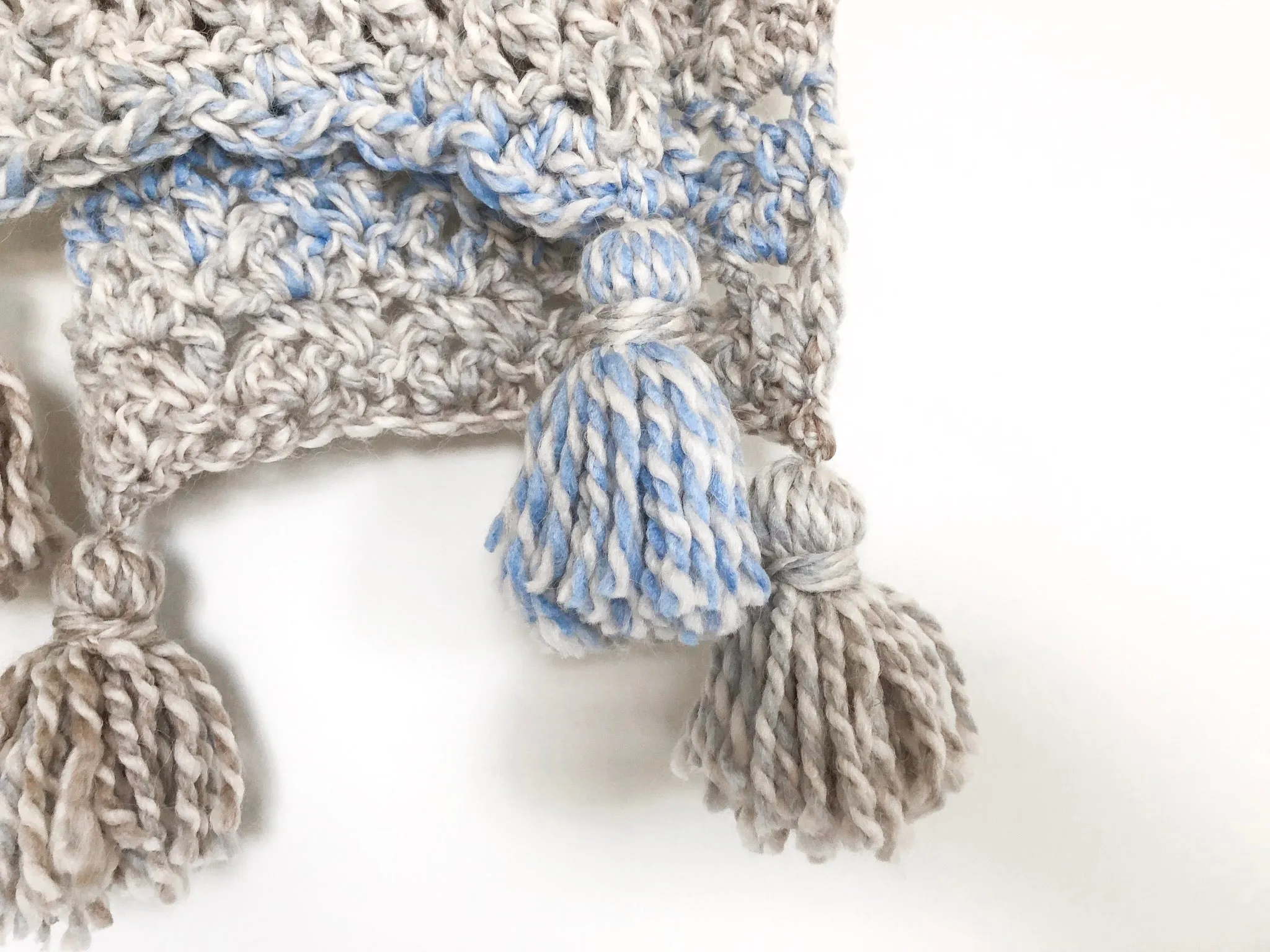 Sand Castle Tassel Scarf // Crochet PDF Pattern