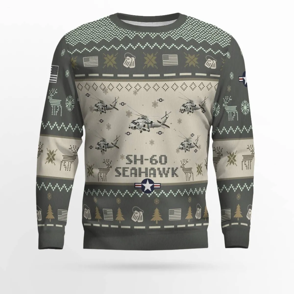 SH-60 Seahawk SH60 Aircraft Ugly Sweater, Ugly Sweater Christmas Shirt for Men Dad Veteran