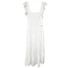 Show Me Your MuMu Lovely Ruffles Victorian Maxi-Midi Dress in White Size Medium