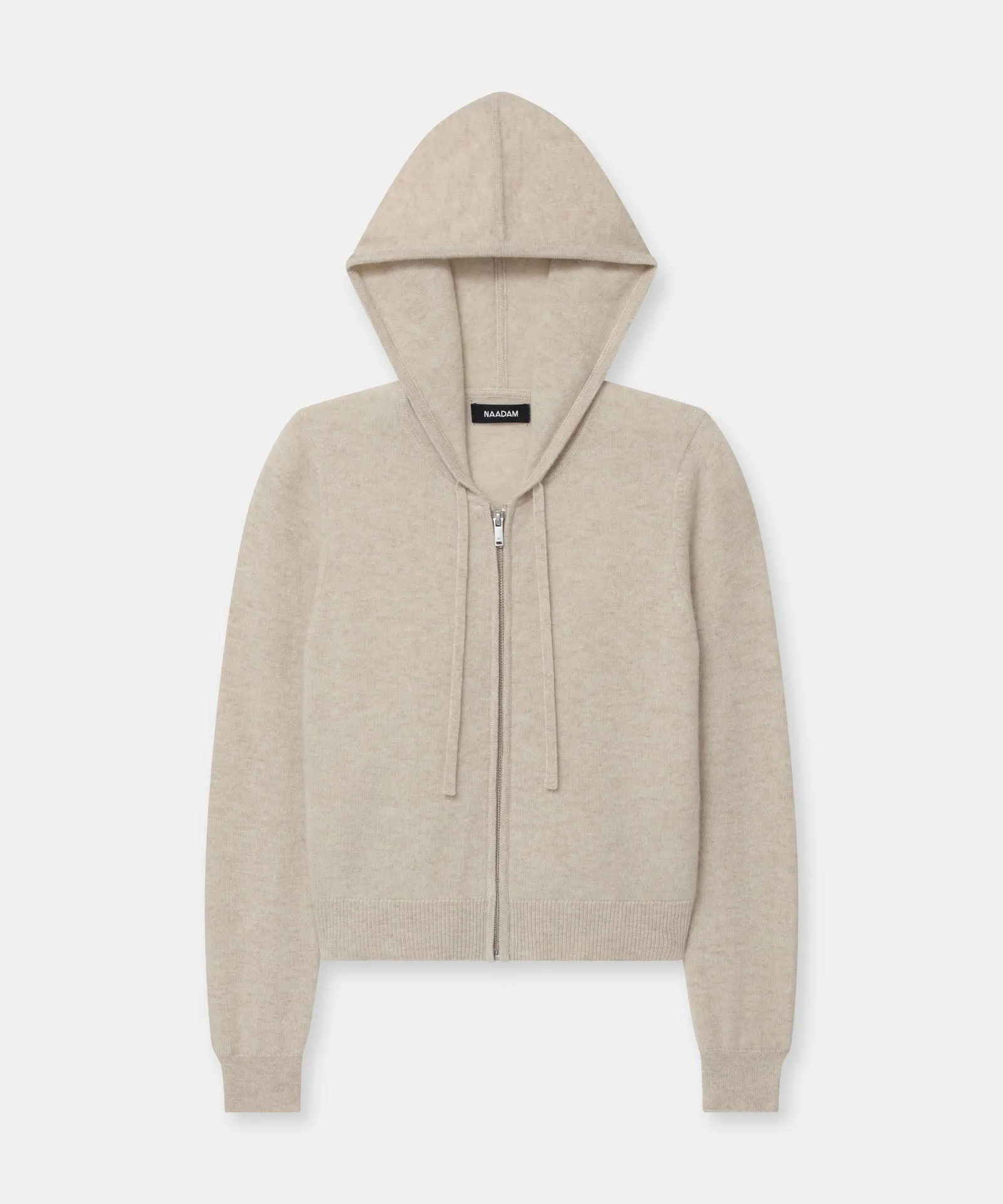 Signature Cashmere Cropped Zip Up Hoodie