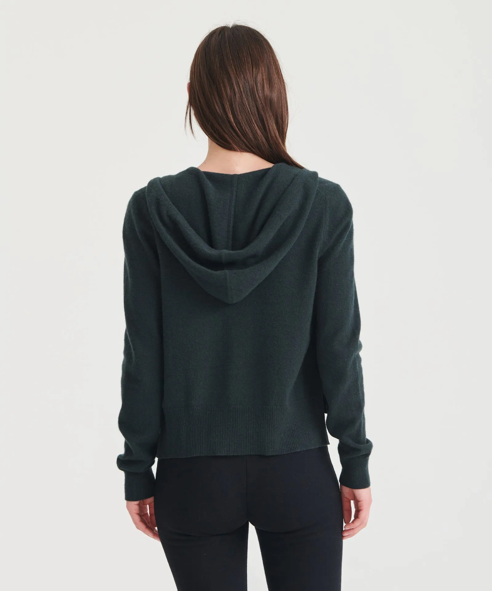 Signature Cashmere Cropped Zip Up Hoodie