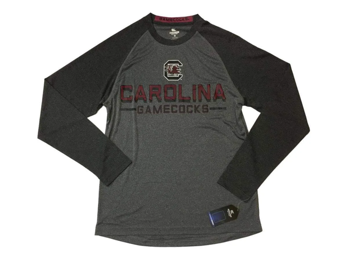 South Carolina Gamecocks Colosseum Two-Tone Gray Performance LS T-Shirt (L)