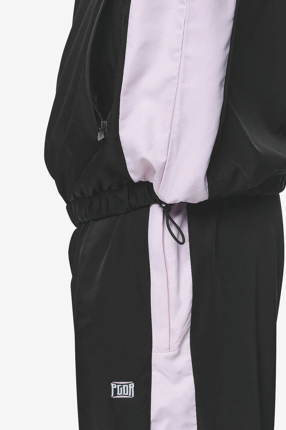 Stow Boxy Track Jacket Black Bubblegum