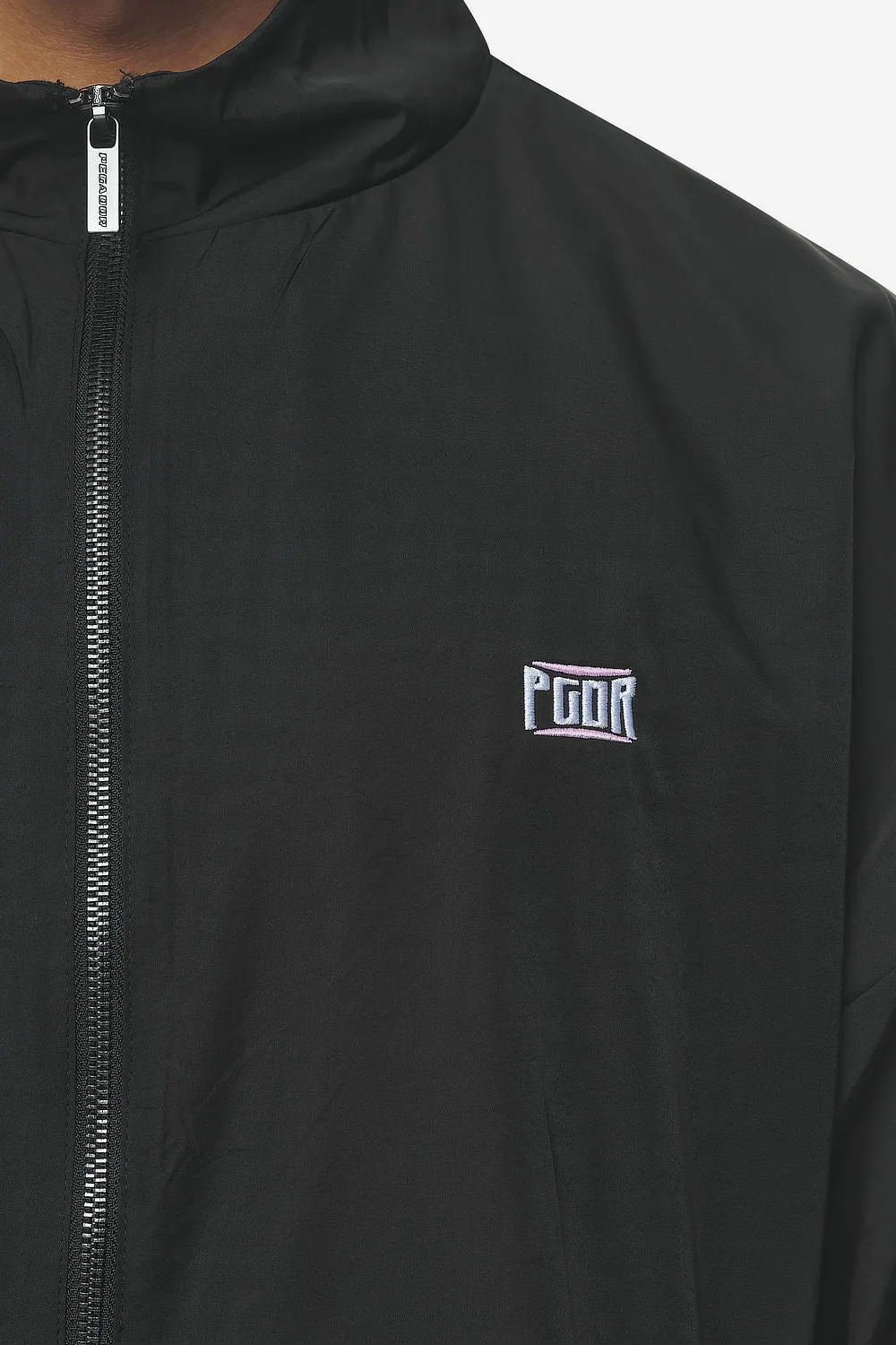 Stow Boxy Track Jacket Black Bubblegum