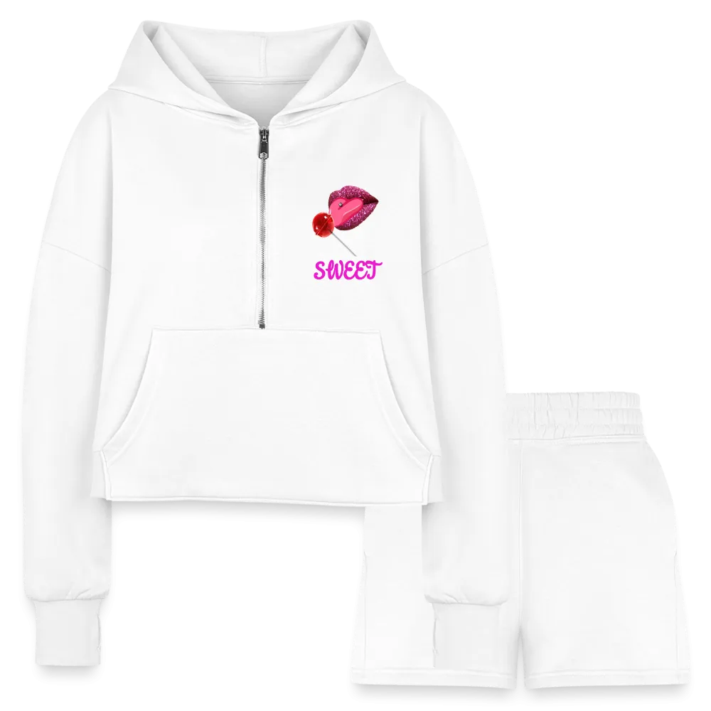 Sweet Clothing Women’s Cropped Hoodie & Jogger Short Outfit Set