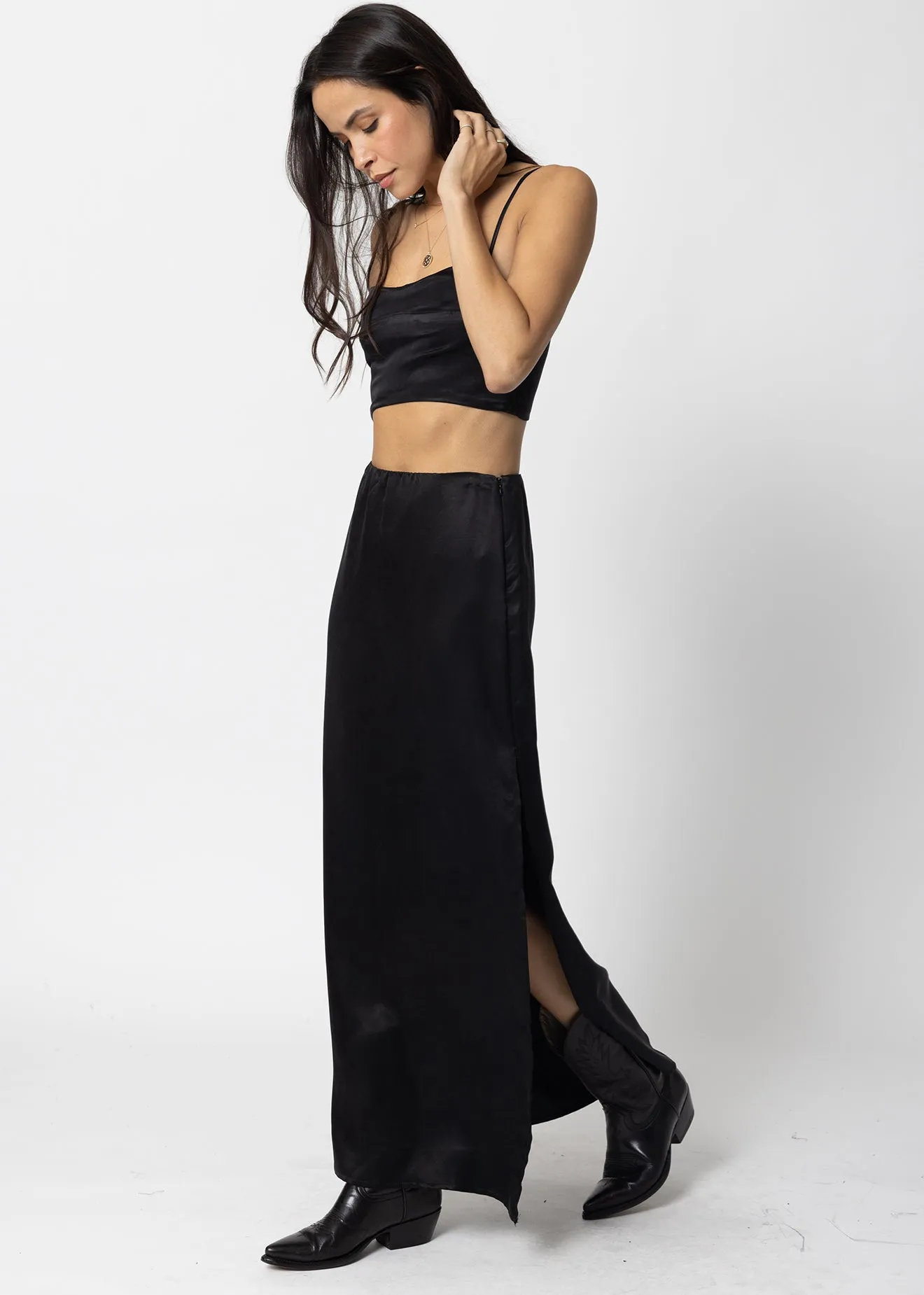 THE CUPRO SILKY DANI MAXI SKIRT