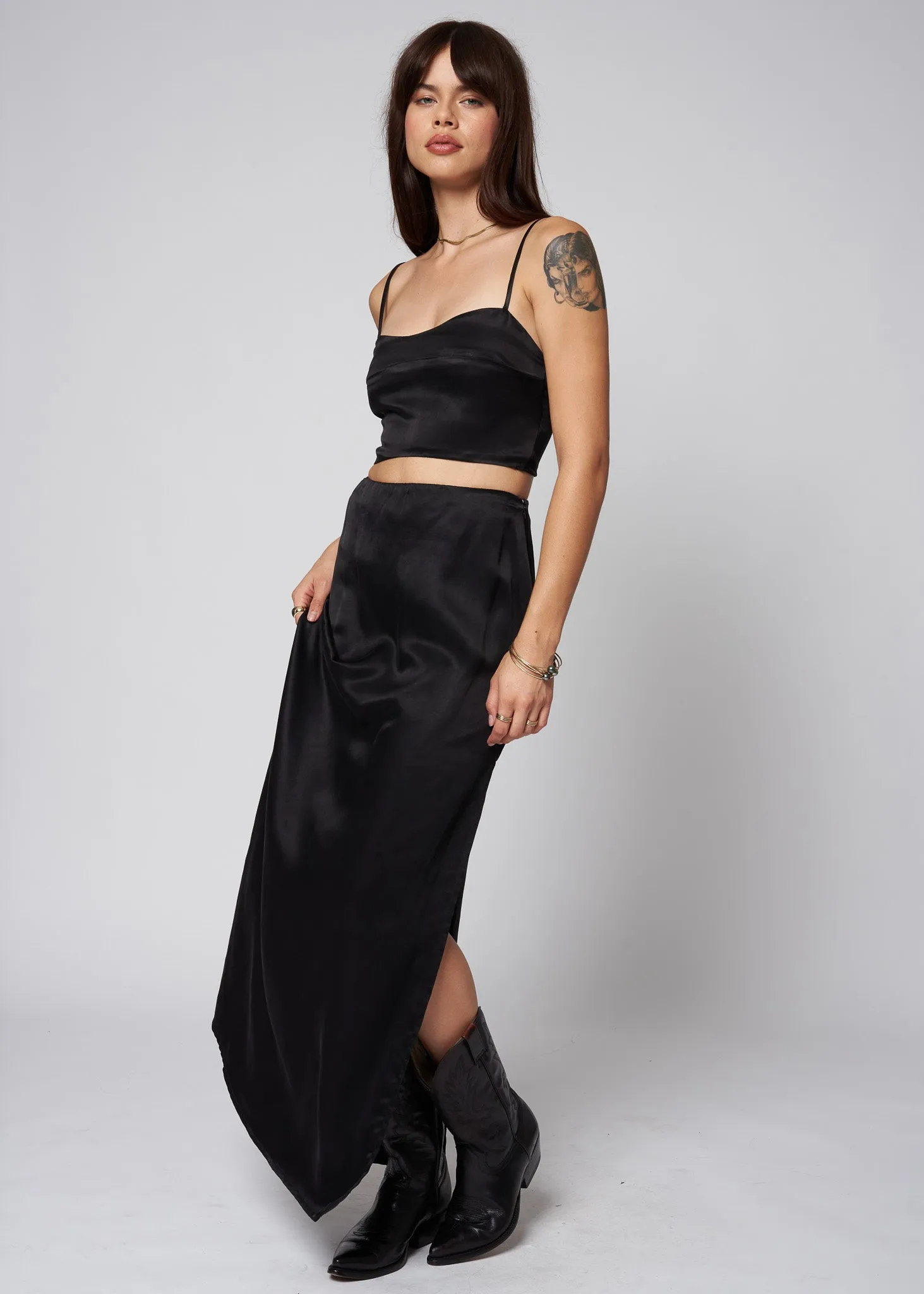 THE CUPRO SILKY DANI MAXI SKIRT