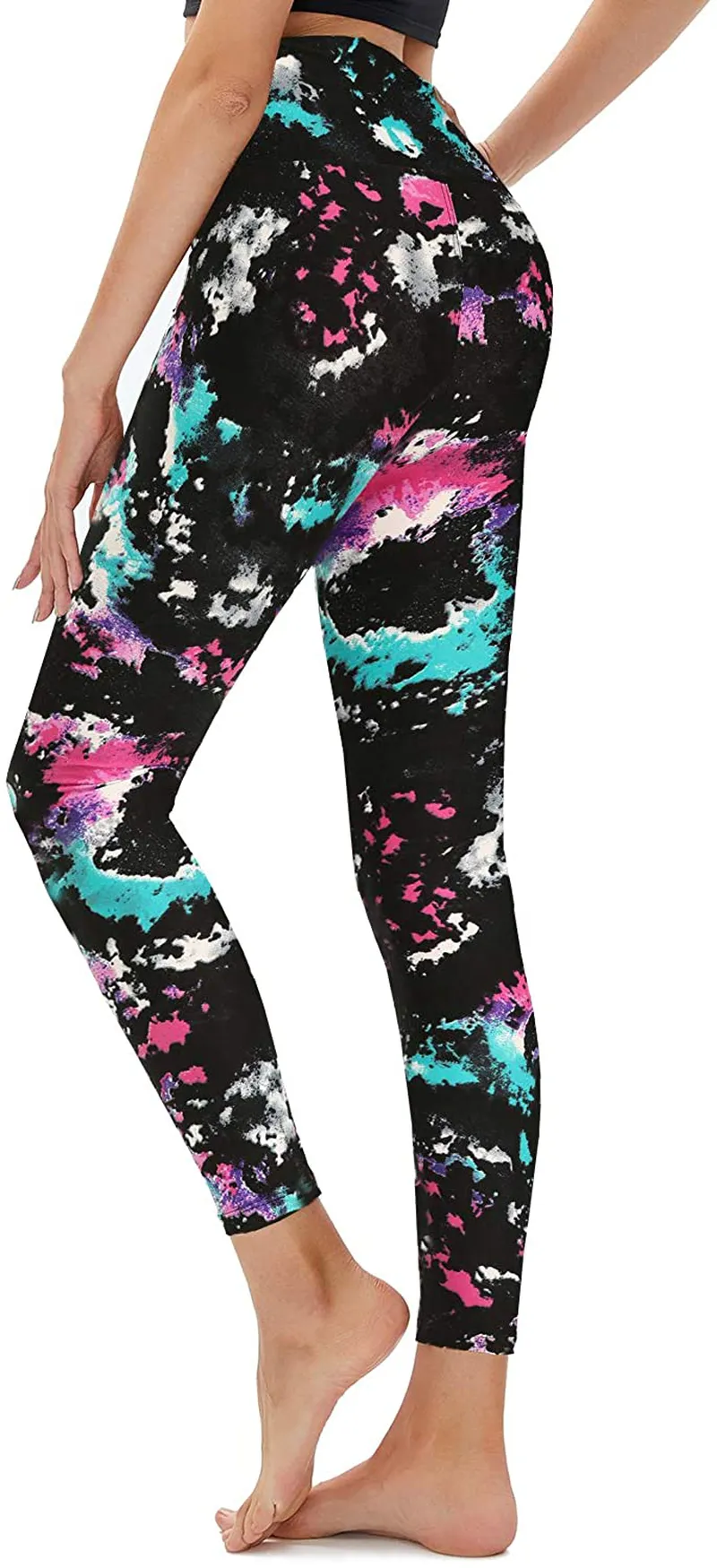 TNNZEET High Waisted Pattern Leggings for Women - Buttery Soft Tummy Control Printed Pants for Workout Yoga