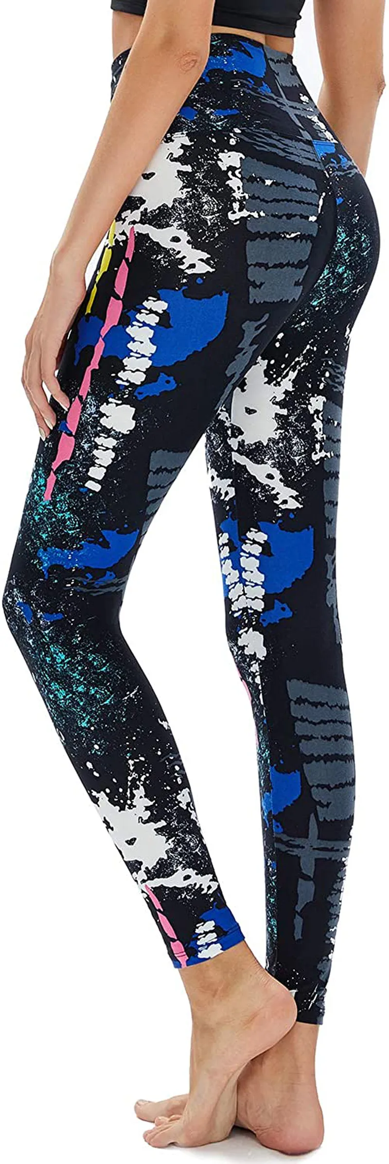 TNNZEET High Waisted Pattern Leggings for Women - Buttery Soft Tummy Control Printed Pants for Workout Yoga