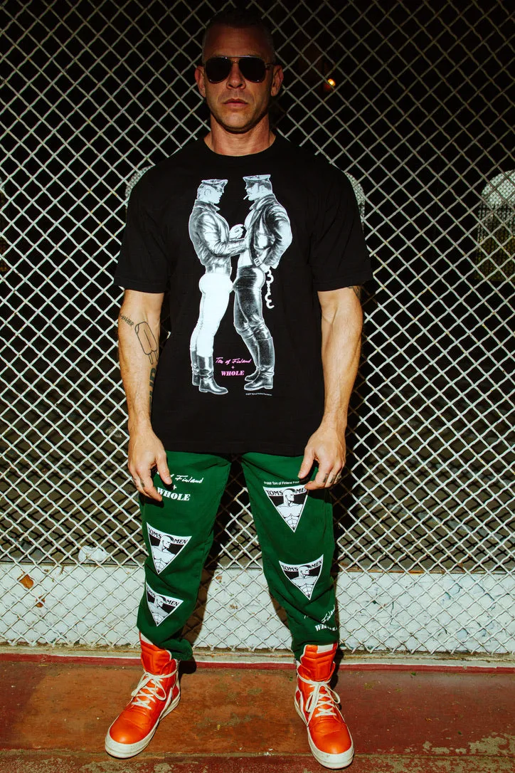 TOM OF FINLAND x WHOLE PUNK LOGO SWEATPANTS GREEN