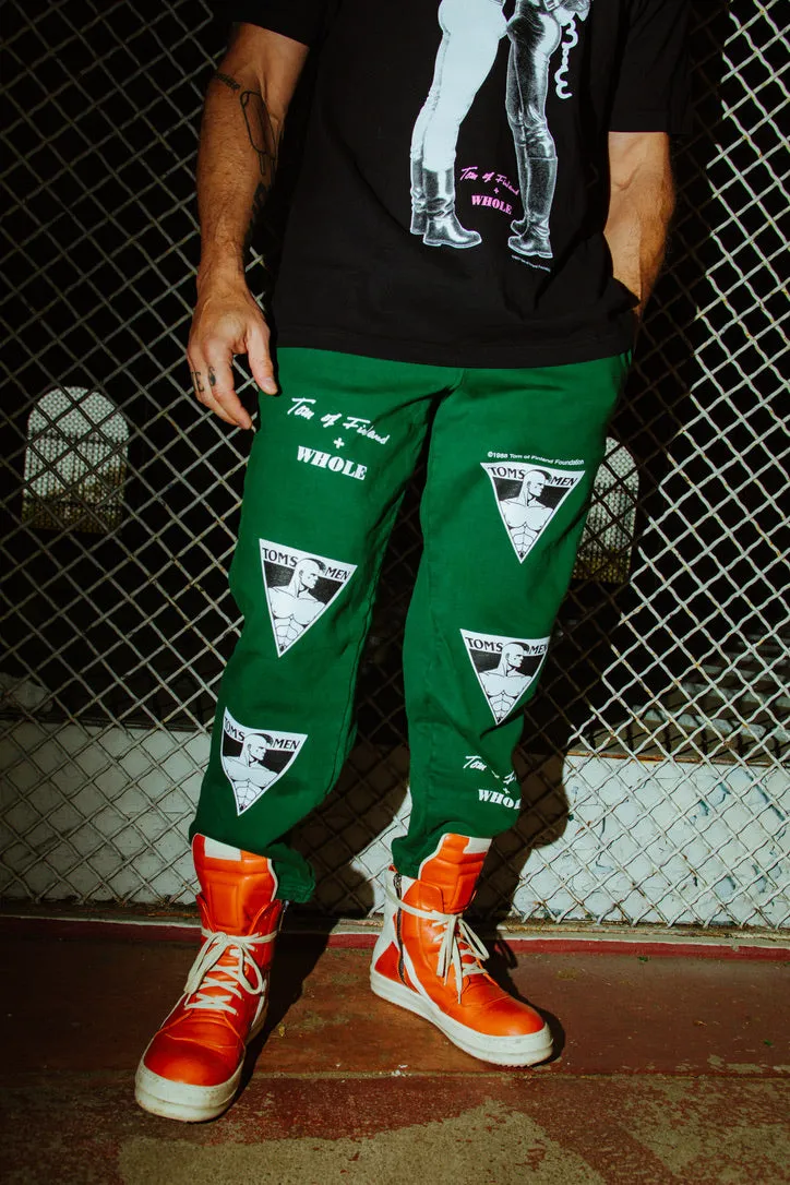 TOM OF FINLAND x WHOLE PUNK LOGO SWEATPANTS GREEN