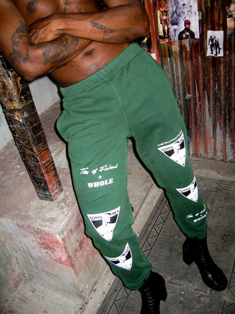 TOM OF FINLAND x WHOLE PUNK LOGO SWEATPANTS GREEN