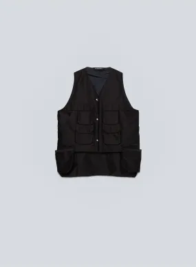 Utility vest over twill nylon | black