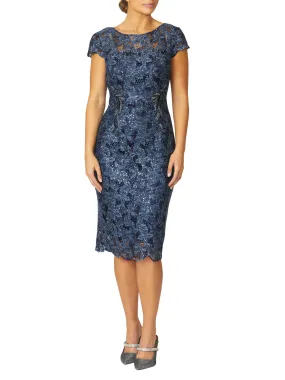 Venetia Blue Sequin Lace Dress