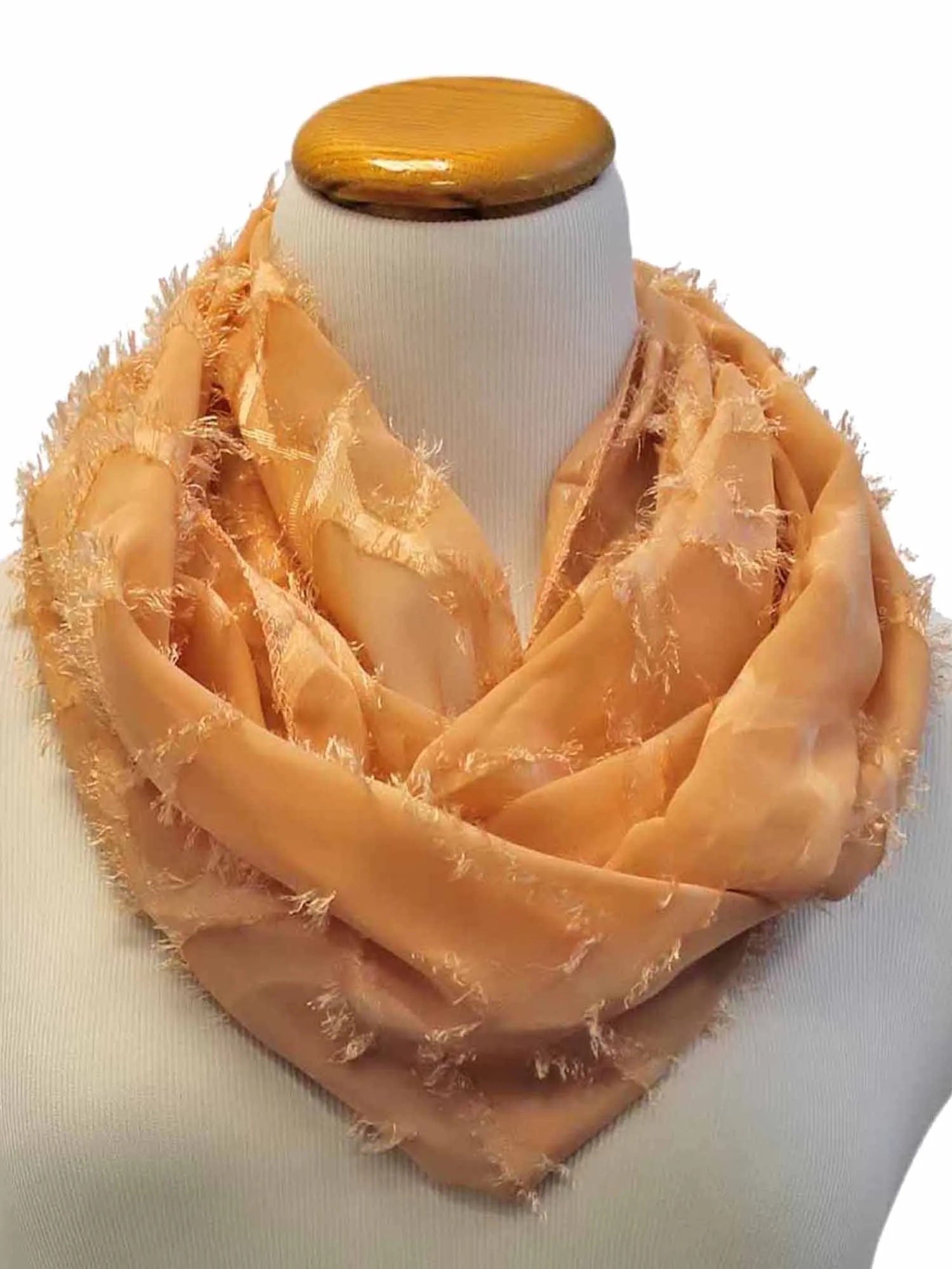 Wispy Frayed Sheer Infinity Scarf