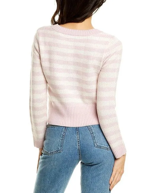 Women's 525 America | Gingham Pullover Crop Sweater | Lavender