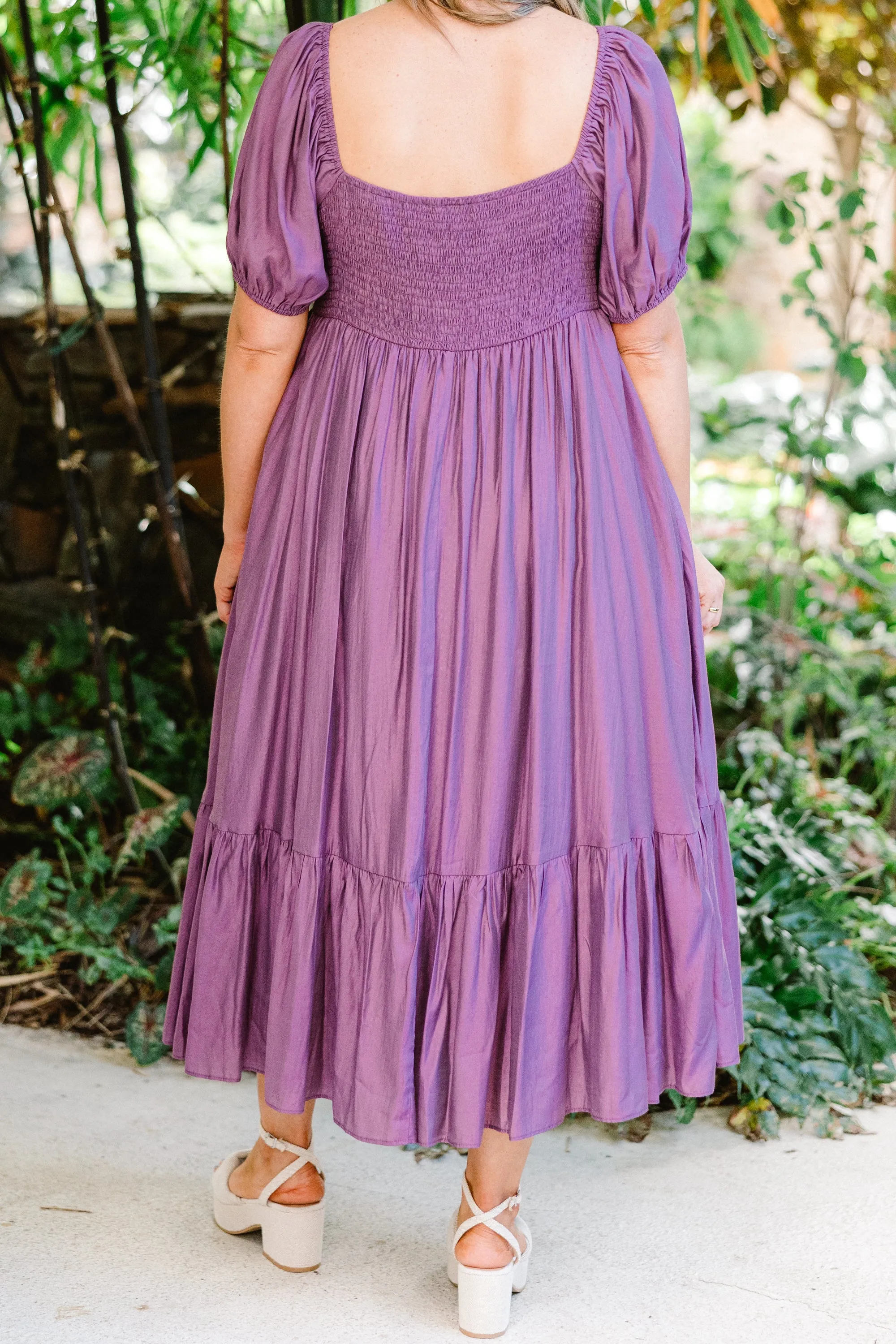 Working Your Charm Midi Dress, Eggplant