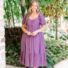 Working Your Charm Midi Dress, Eggplant